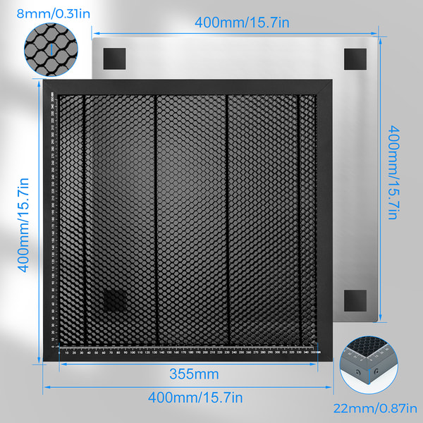 400x400x10mm Honeycomb Plate 15.75x15.75x0.4 Inch With 6,5mm 1/4