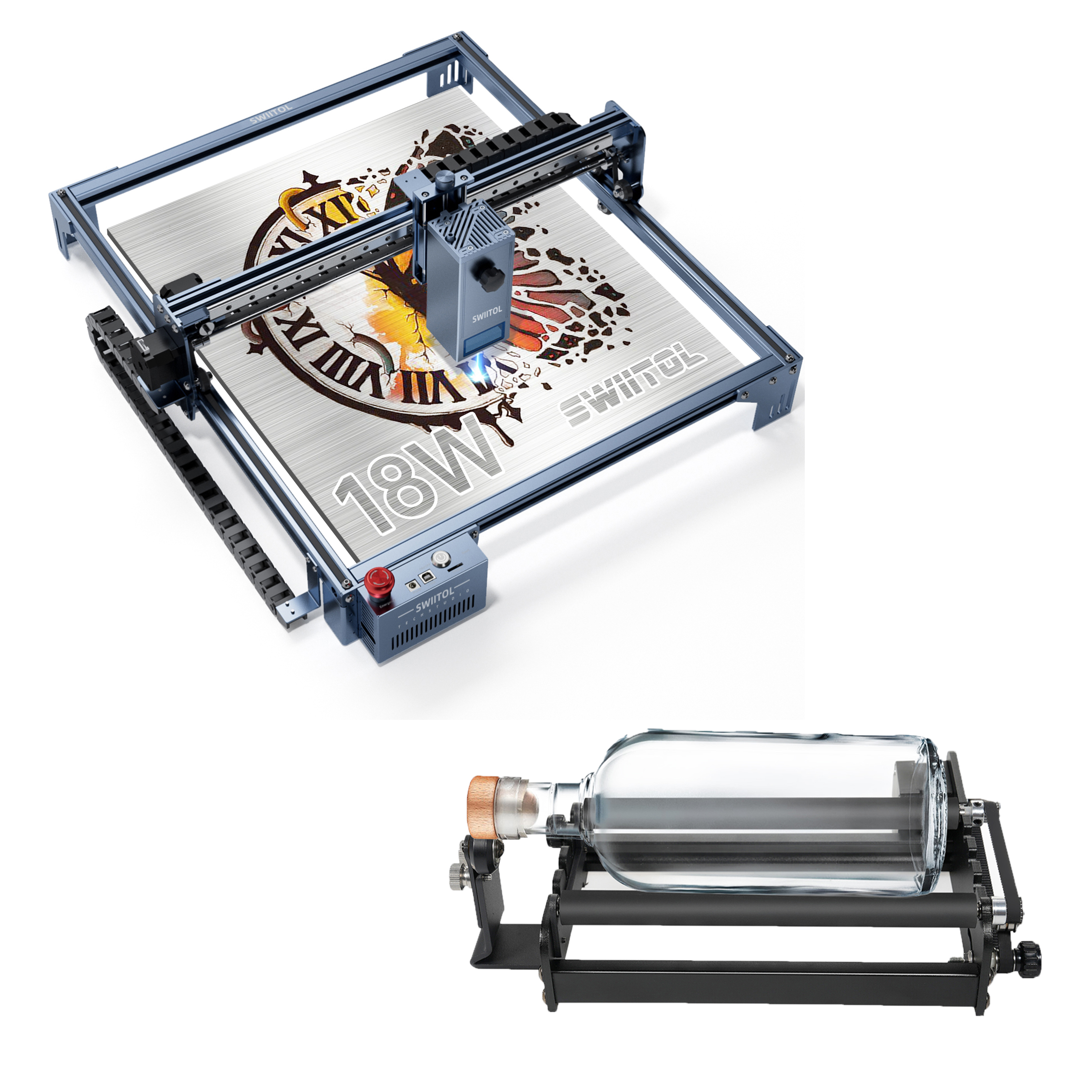 15W USB CNC Laser Engraver Metal Marking Machine Wood Cutter 50cm