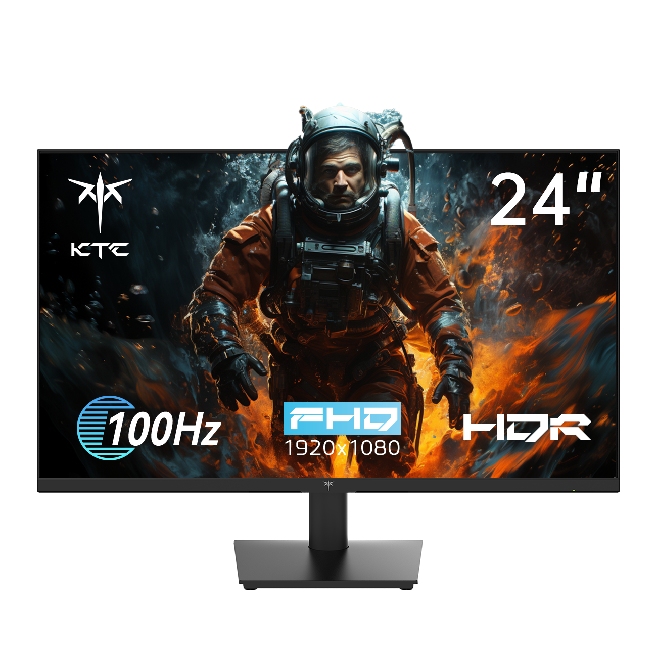 KTC24Inch1080PFullHDComputerMonitor,100HzHDR10FramelessGamingMonitorwithFreesync,HDMI&amp;VGAPortsPCMonitorforWorking,VESA,TiltAdjustable,EyeCare,H24V13