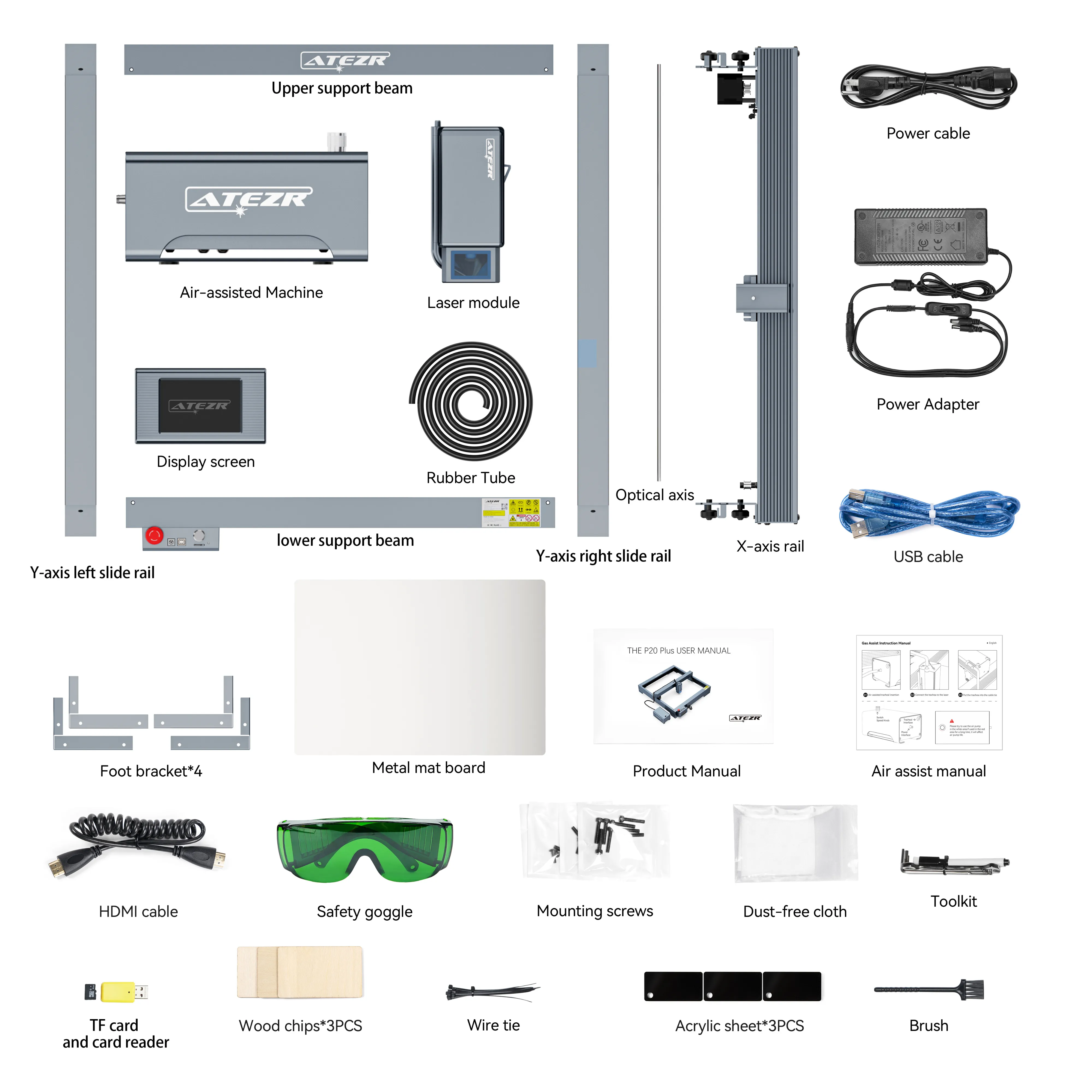 ATEZR P20 PLUS 20W Laser Engraving Machine