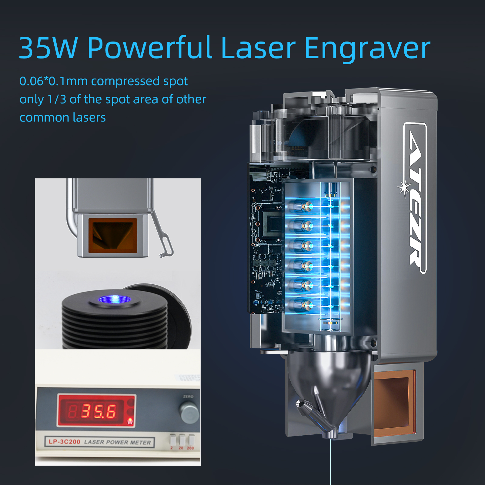 ATEZR V35 PLUS 35W LASER ENGRAVER WITH KA & KR PRO